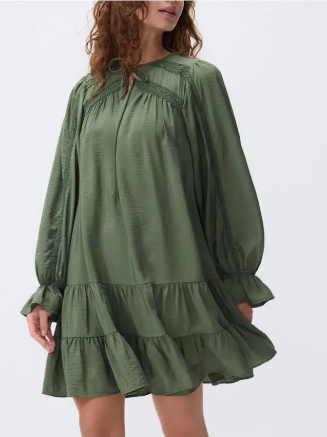 Mini suknelė su raukiniais Colore verde