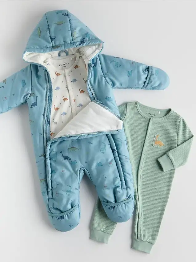 Pagliaccetto isolante con cappuccio Colore blu