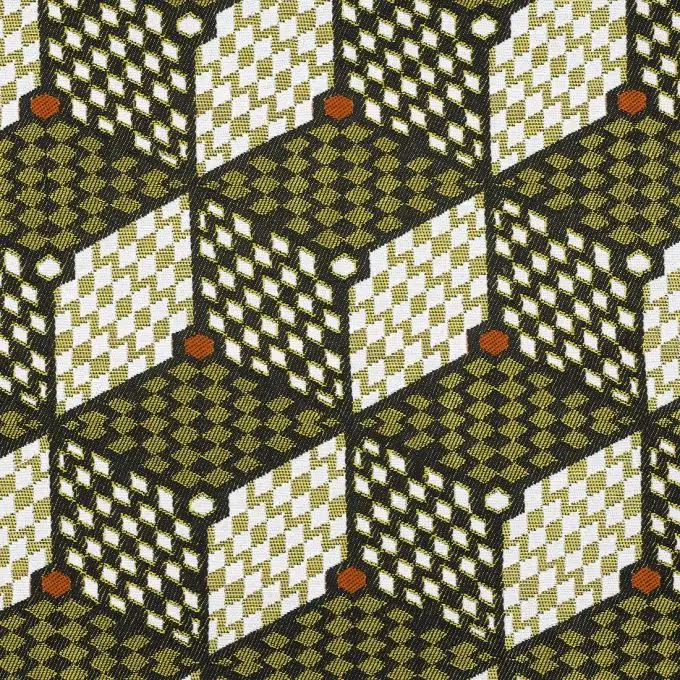 Tessuto jacquard Lome geometrico giallo - Sophie Ferjani
