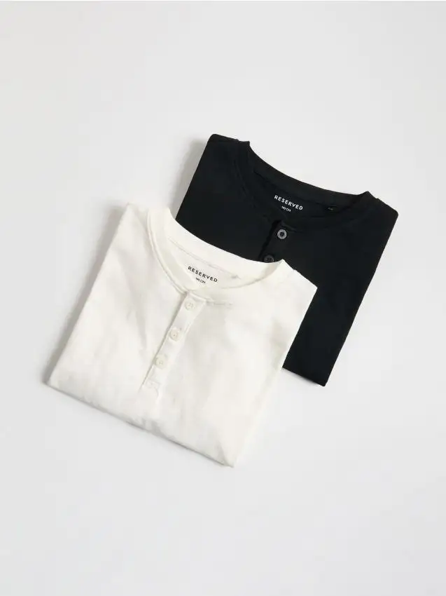 Maglia a maniche lunghe in cotone 2 pack Colore nero