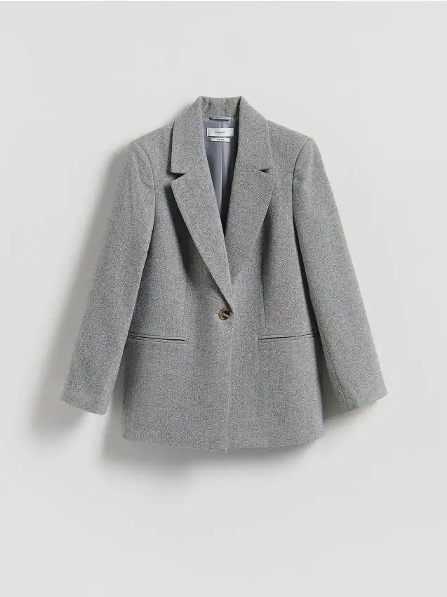 Giacca oversize in misto lana Colore grigio chiaro