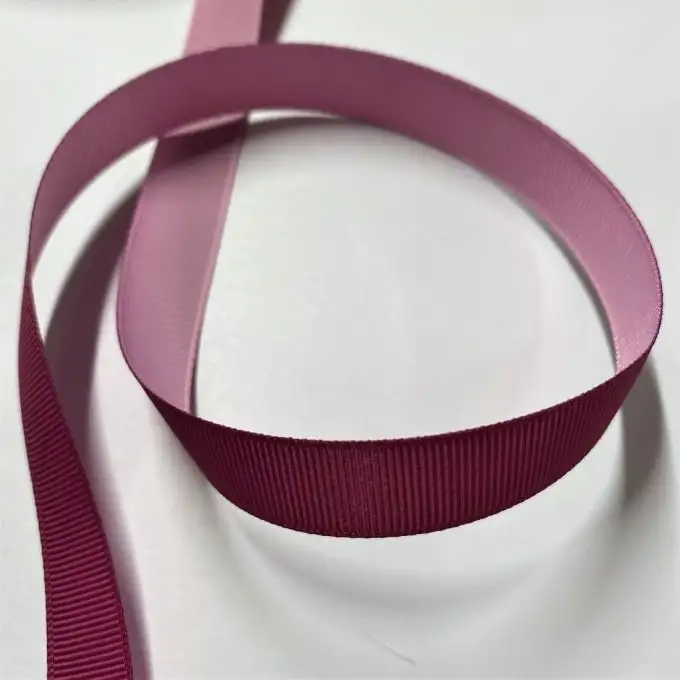 Nastro gros grain 16mm bicolore rosa