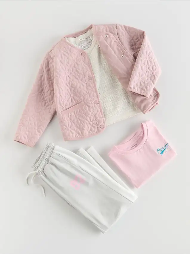 Giacca a fiori Colore rosa cipria