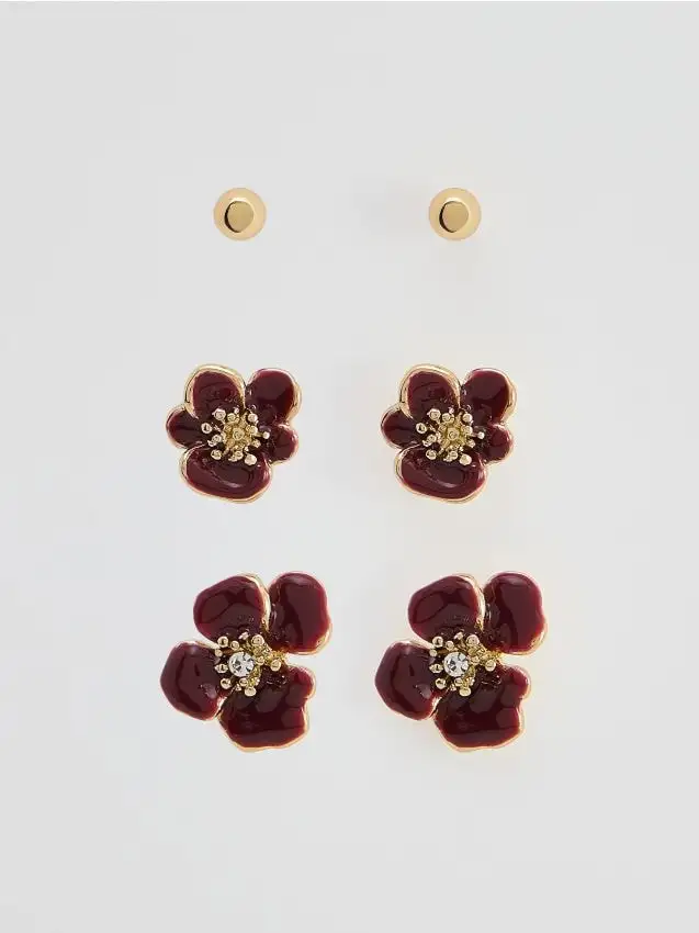 Set orecchini Colore maroon