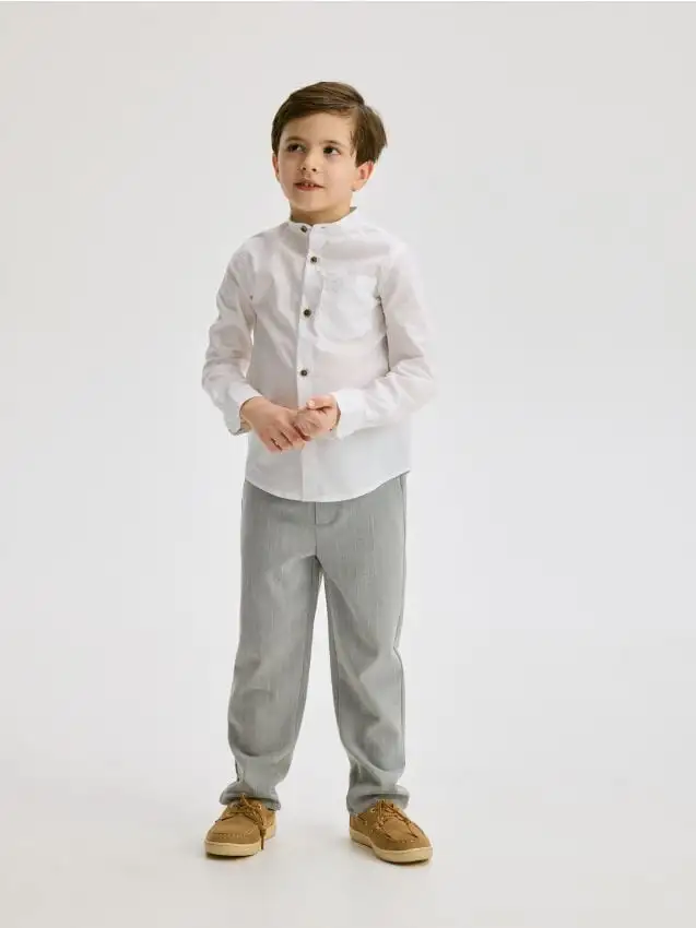 Pantaloni eleganti in misto viscosa Colore grigio chiaro