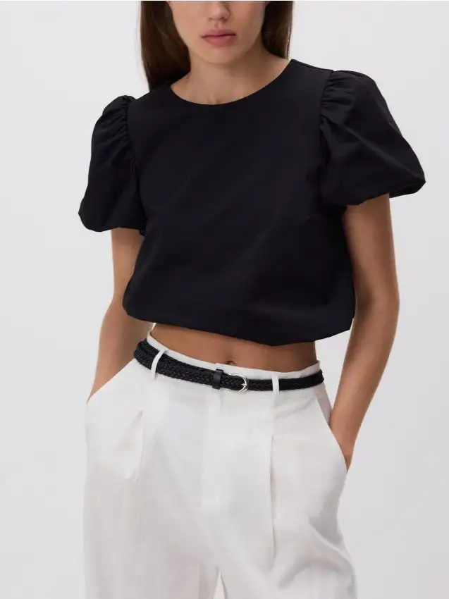 Blusa maniche a palloncino Colore nero