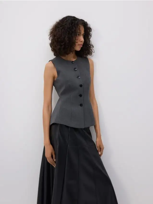 Gilet in misto viscosa Colore grigio scuro