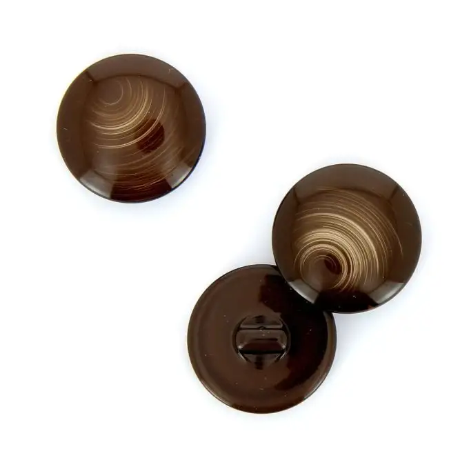 bottoni rotondi con gambo marrone 25 mm