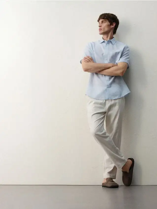 Pantaloni jogger in cotone Colore panna