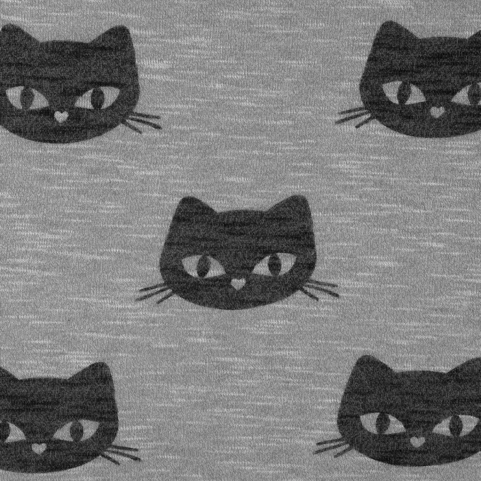 Tessuto jersey gatti grigi