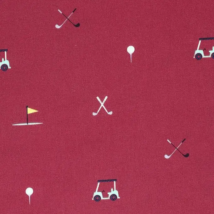 Tessuto cotone golf rosso bordeaux