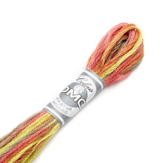 Filato mouliné Variation da ricamare - arancione e rosa - COL 4510