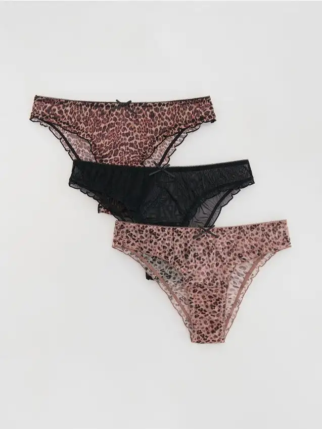 Confezione da 3 slip a rete Colore marrone