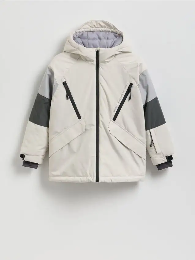 Giacca isolante con cappuccio Colore grigio chiaro