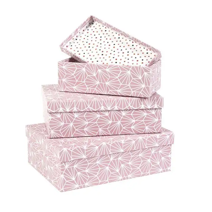 Set di 3 scatole giganti origami rosa