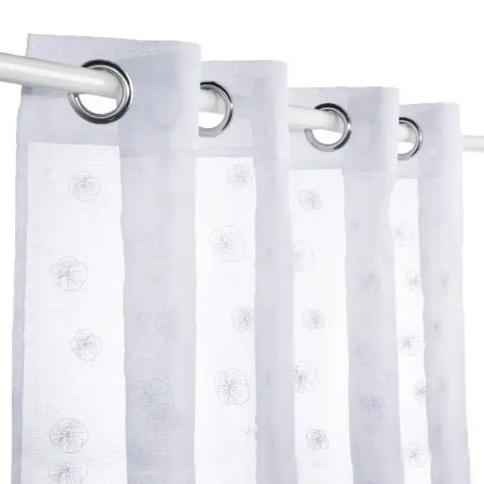 Tenda voile bianca fiori