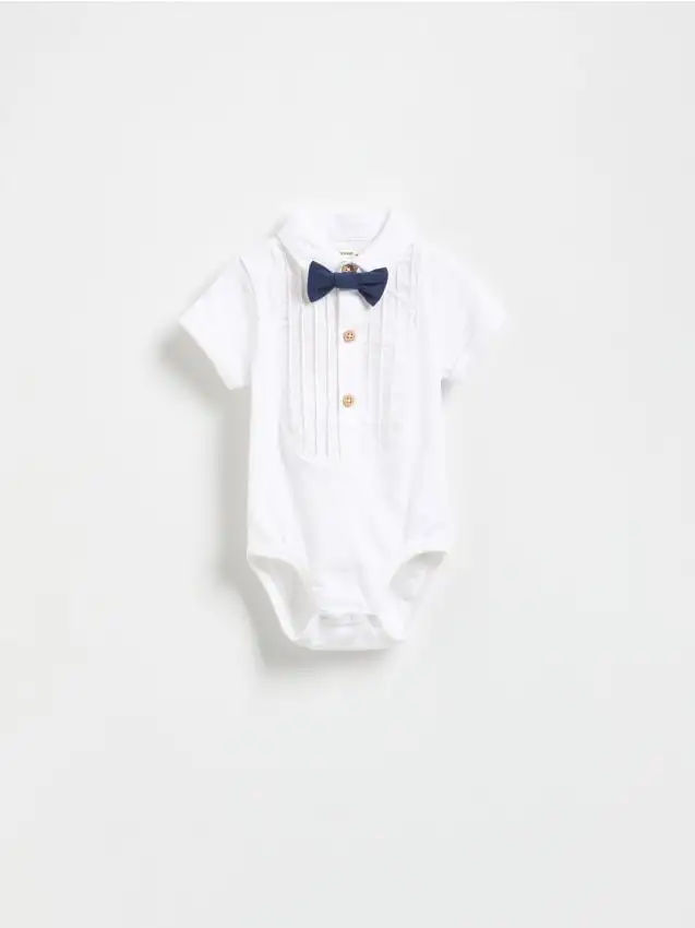 Body in cotone con dettaglio papillon Colore bianco