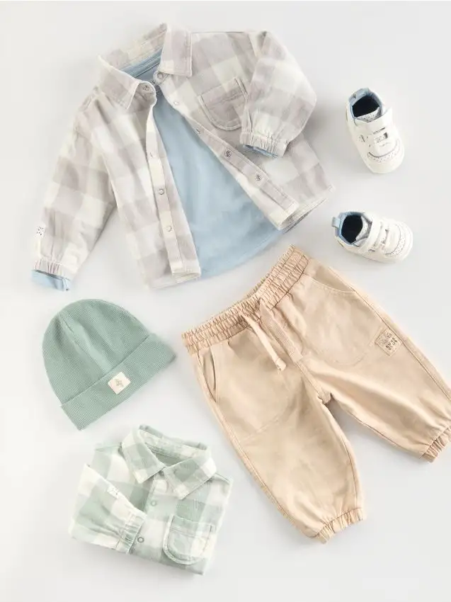 Camicia a quadri Colore grigio chiaro