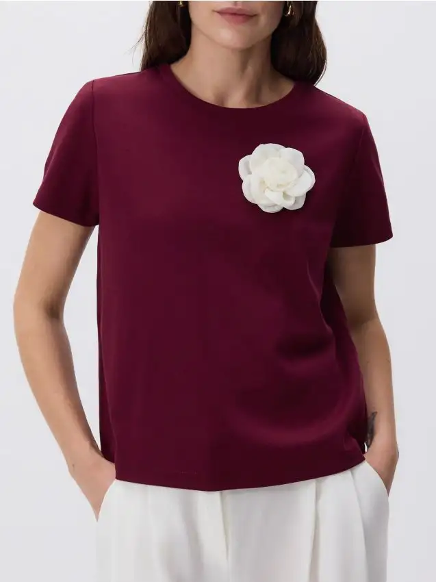 Blusa con applicazioni Colore maroon