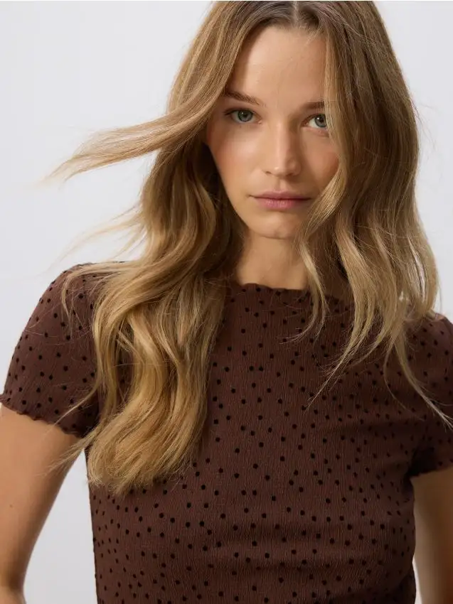 LADIES` BLOUSE Colore marrone scuro