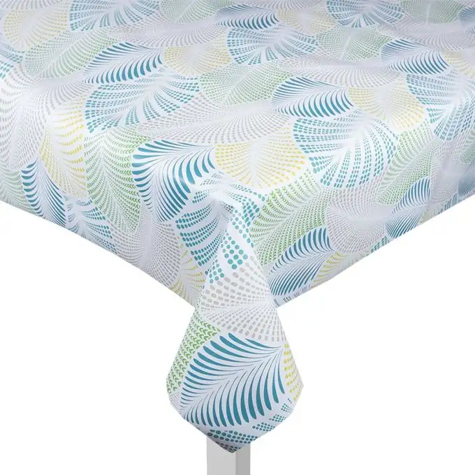 Tovaglia cerata piccole palme blu e verde