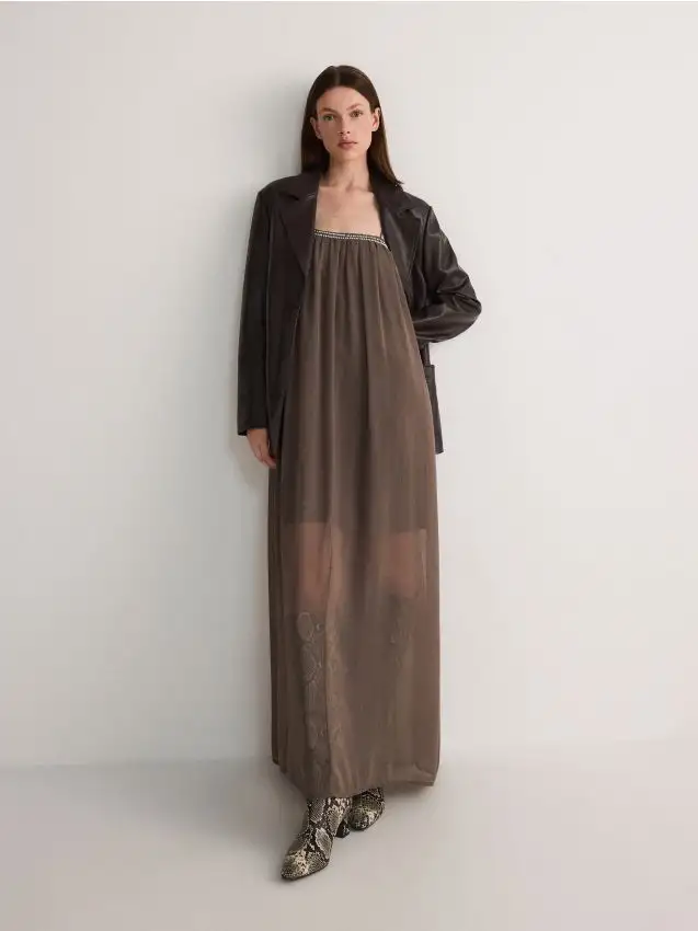 Maxi abito Colore marrone polveroso