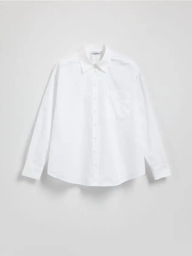 Camicia in cotone con tasca Colore bianco