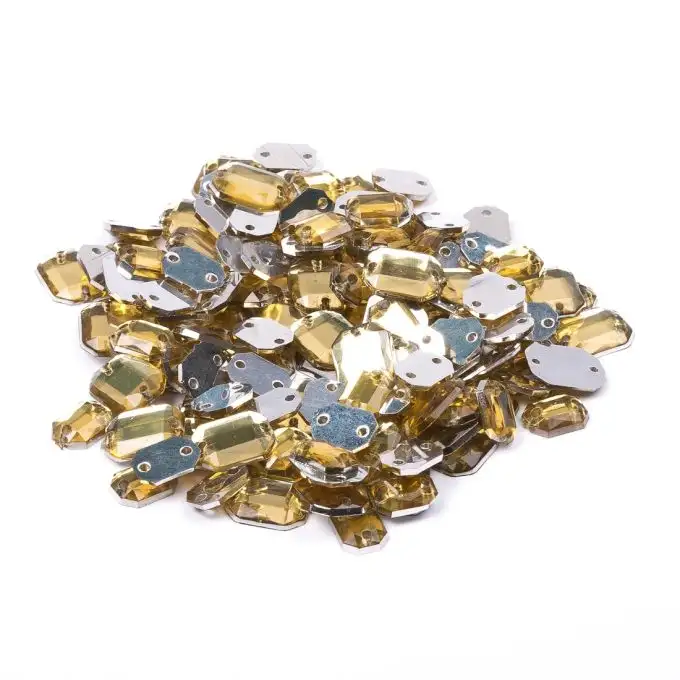 Paillettes rettangolari da cucire oro 6x8mm e 8x10mm