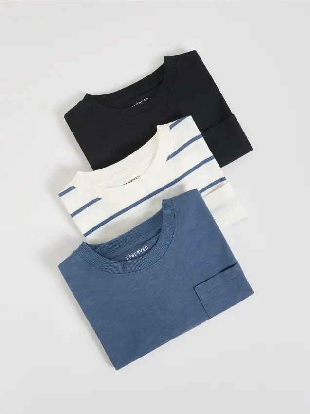 Maglia a maniche lunghe in cotone 3 pack Colore grigio scuro