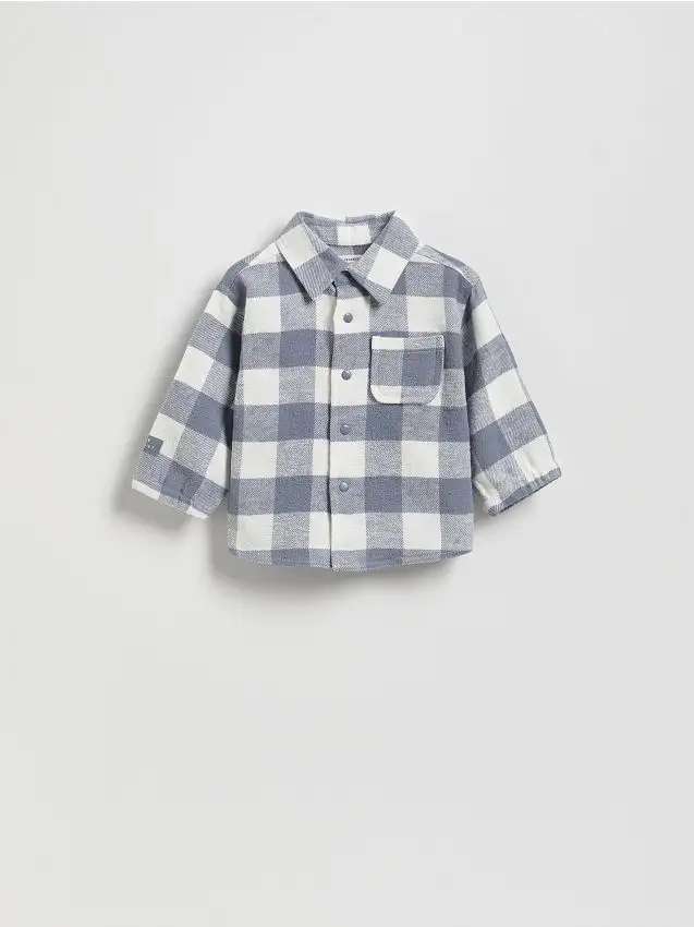 Camicia a quadri in cotone Colore grigio chiaro