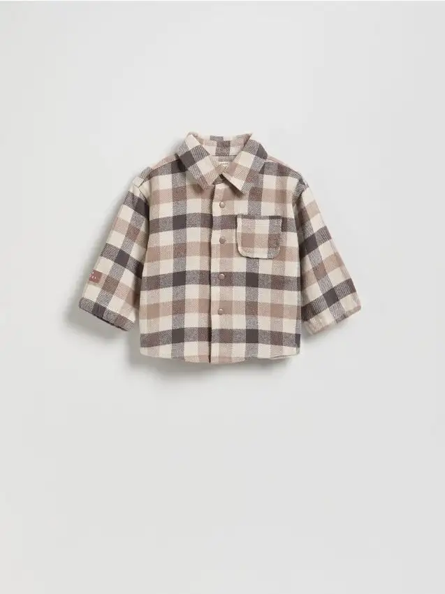 Camicia a quadri in cotone Colore caffè