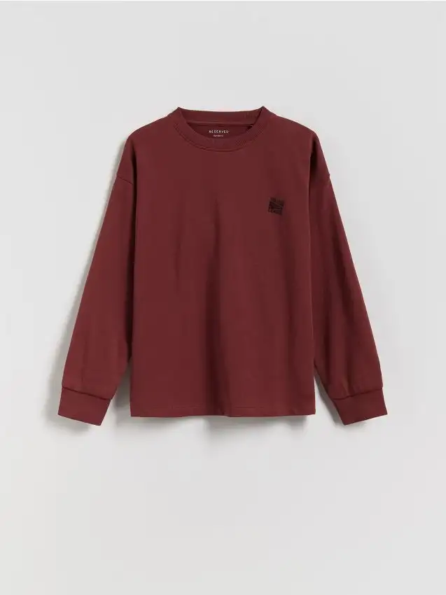 Maglietta a maniche lunghe con stampa Colore marrone scuro