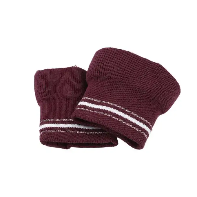 Polsini bordo costina bordeaux lurex rame