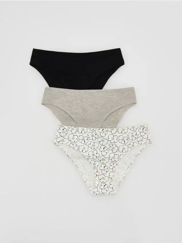 Confezione da 3 slip tipo bikini Colore nero