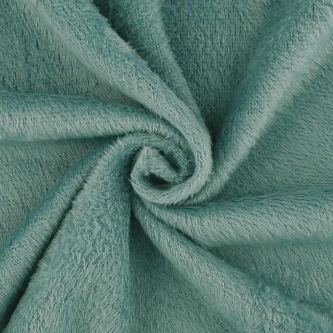 Tessuto felpato pile tinta unita celadon