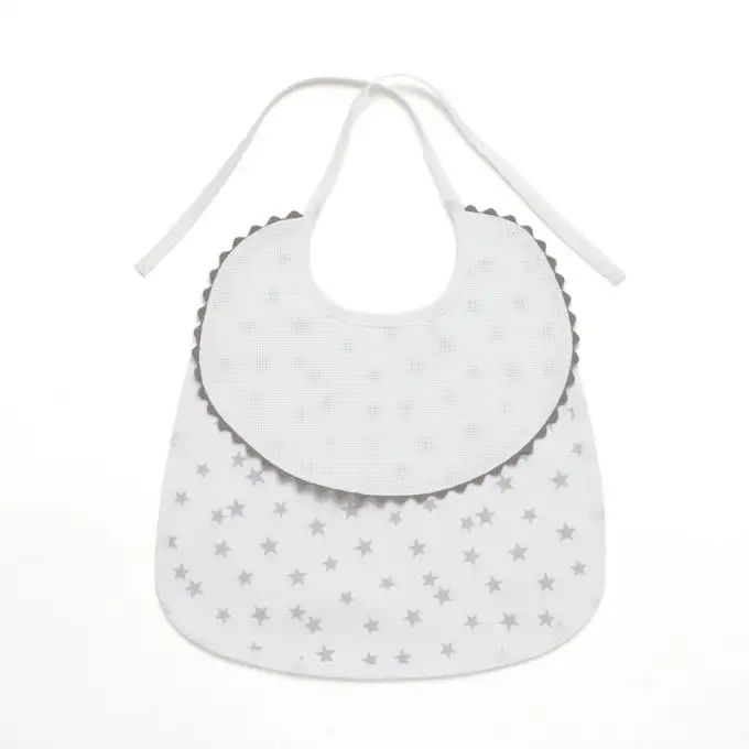 Bavaglino 6 mesi da ricamare stelle