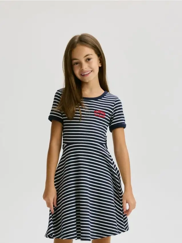 Vestito a righe Colore blu scuro