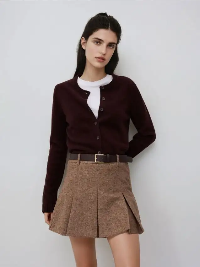 Gonna pantalone con cintura Colore beige