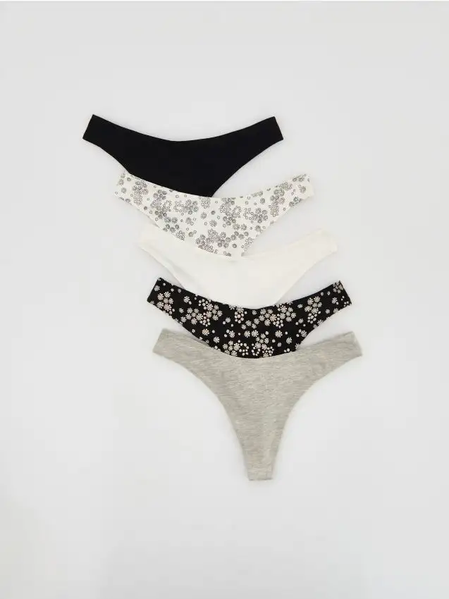 Perizoma in cotone 5 pack Colore nero