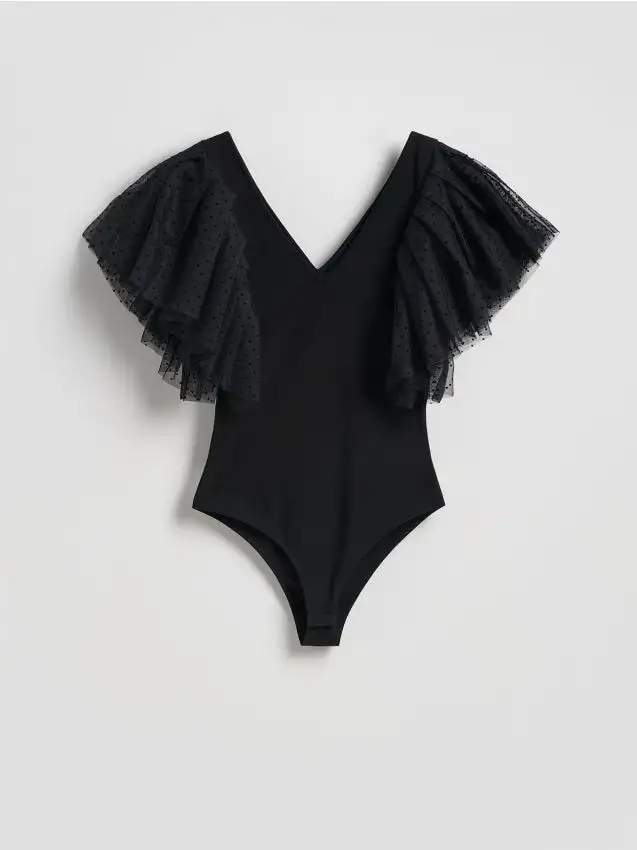 Body con maniche decorative Colore nero