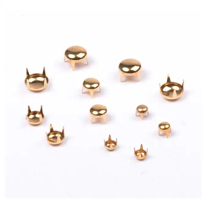 Lotto di 12 artigli rotondi curvi oro 4 a 8 mm