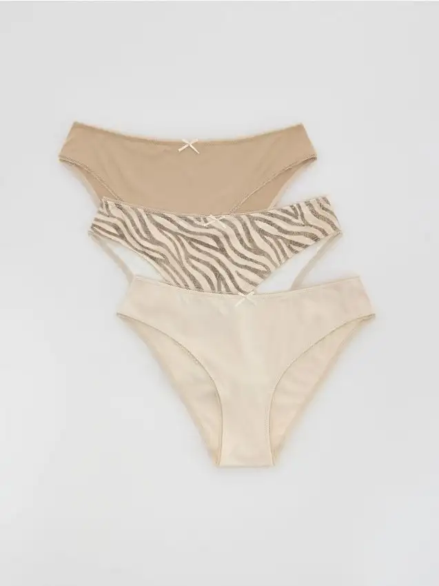 Confezione da 3 slip tipo bikini Colore beige