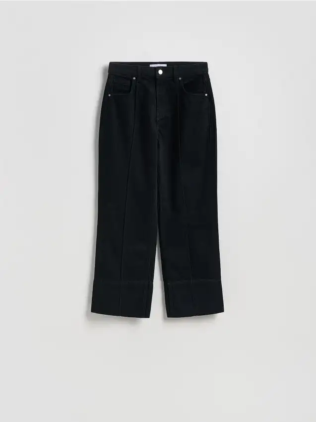 Jeans straight con cuciture Colore nero