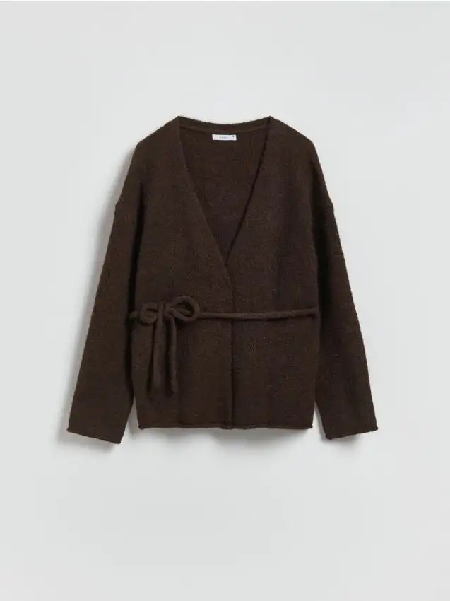 Cardigan con allacciatura Colore marrone