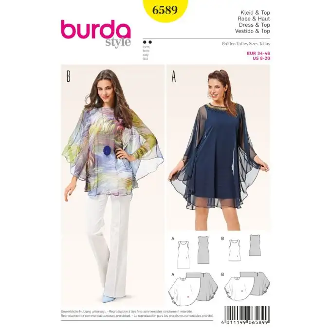 Patron burda 6589 vestito e top