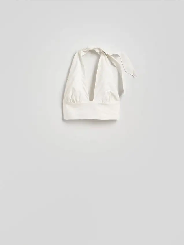 Top in misto lino Colore panna