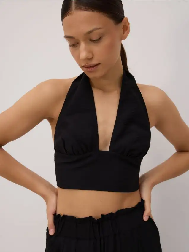 Top con nodo decorativo Colore nero