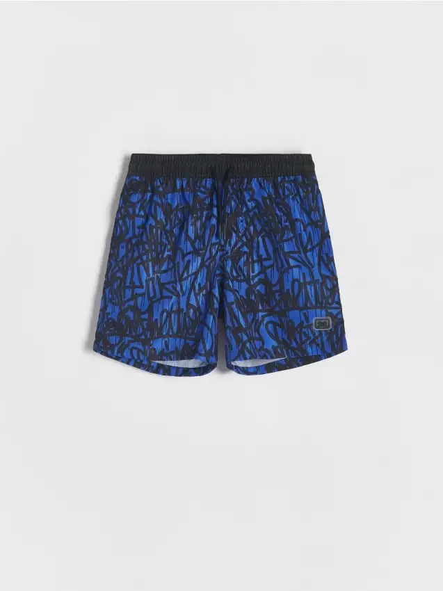 Pantaloncini mare con stampa Colore giacinto