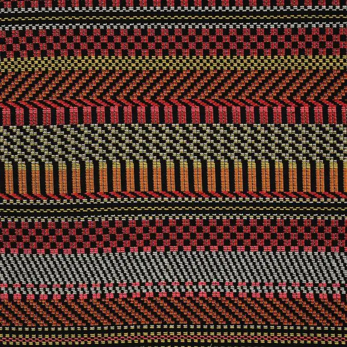 Tessuto jacquard righe rosse e arancione