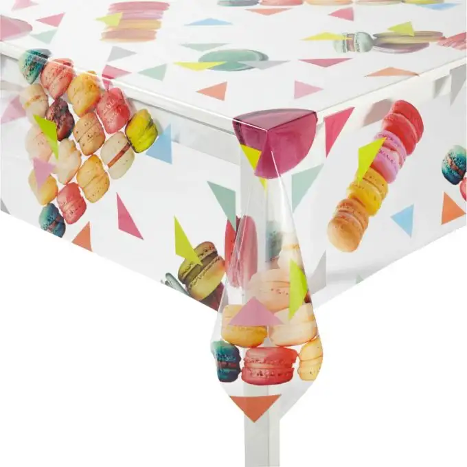 Tovaglia trasparente stampata macarons